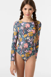 O'Neill Girls Mila Floral Twist Back Surf Suit